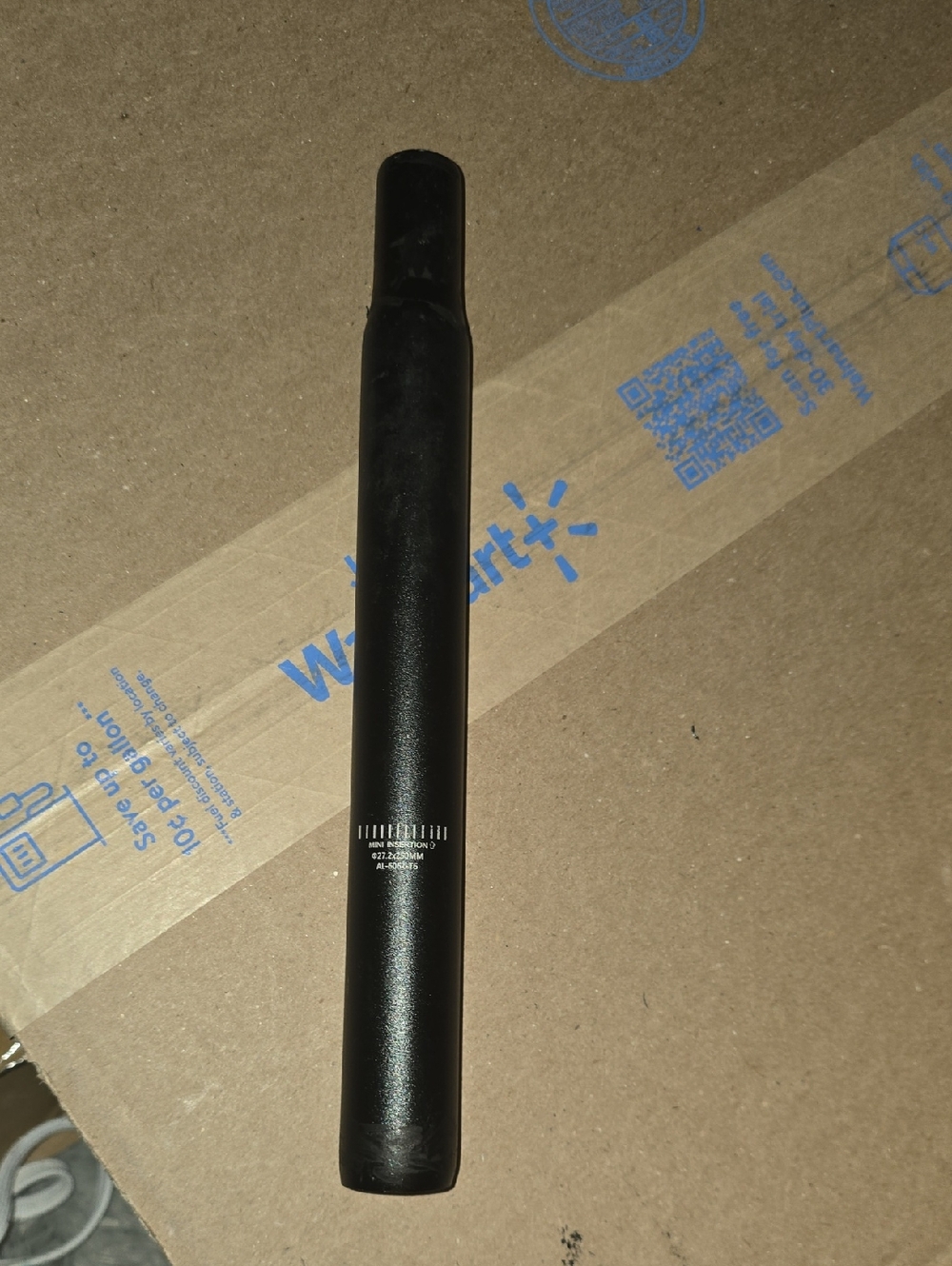 Black 22.2 × 250mm Cylindrical Aluminum Alloy Seatpost Matte Finish